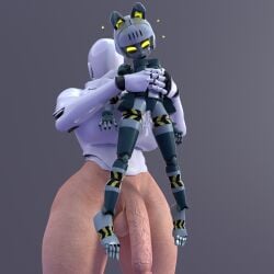 1futa 1girls 2022 3d crossover cum cum_in_pussy cum_inside cumwebs_3d female futa_on_female futanari haydee haydee_(game) larger_futanari robo-fortune robot size_difference skullgirls smaller_female video_games