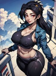 ai_generated cammy_white_(cosplay) female filia_(skullgirls) human looking_at_viewer makimass_ai skullgirls video_games