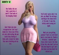 3d ass_expansion bimbofication blonde_hair breast_expansion comic corruption femsub incest large_breasts lipstick maledom original post_transformation punk step-incest stepfather_and_stepdaughter transformation ultspd