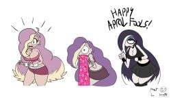 1girls april_fools bimbo bimbofication black_hair blonde_hair goth gothification humor joke limeth makeup vomit