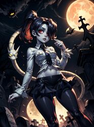 1girls ai_generated cosplay female female_only filia_(skullgirls)_(cosplay) leviathan_(skullgirls) looking_at_viewer makimass_ai skullgirls squigly video_games zombie zombie_girl