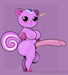 adumbkobold animal_crossing animal_genitalia animal_penis anthro big_ass big_breasts big_butt black_sclera blushing furry futa_only futanari huge_balls hyper_penis nintendo peanut_(animal_crossing) pink_background round_ass sciurid simple_background squirrel squirrel_tail surprised_expression