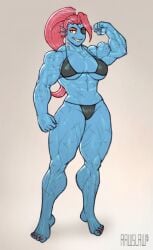 abs bikini bikini_only bodybuilder bodybuilding bodybuilding_bikini deltarune flex flexing long_hair muscle muscle_girl muscles muscular muscular_abs muscular_arms muscular_female muscular_legs muscular_thighs ponytail rawslaw5 red_hair scar scarred scars undertale undyne vein veins veiny_arms veiny_legs veiny_muscles yellow_eyes