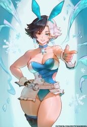 1girls 2d 2d_(artwork) ai_assisted ai_generated artist_name big_breasts black_hair blue_eyes breasts bunny_ears bunnysuit choker digital_drawing_(artwork) erotic_nansensu female female_focus female_only looking_at_viewer luna_snow luna_snow_(marvel_rivals) marvel marvel_comics marvel_rivals patreon_username see-through thick_thighs thighs two_tone_hair watermark white_hair wide_hips