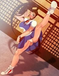 2d busty female female_focus female_only g-string hourglass_figure ibuki_(street_fighter) pose posing school_uniform schoolgirl splits splits_position standing standing_split street_fighter tagme thong ullah wide_hips