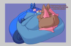 bbw big_ass big_breasts breasts bubble_butt female furry huge_ass huge_breasts lopunny lucario overweight pokemon pokemon_(species) porcinecat thick_thighs weight_gain wide_hips