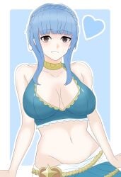 alternate_costume blue_bikini blue_hair blue_swimsuit breasts female female_only fire_emblem fire_emblem:_three_houses fire_emblem_heroes looking_at_viewer maplesugar7324 marianne_von_edmund marianne_von_edmund_(summer) nintendo official_alternate_costume solo swimsuit