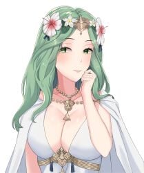 alternate_costume bikini breasts female female_only fire_emblem fire_emblem:_three_houses fire_emblem_heroes lilshironeko looking_at_viewer nintendo official_alternate_costume rhea_(fire_emblem) rhea_(summer)_(fire_emblem) solo swimsuit white_bikini white_swimsuit