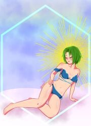 artist_logo artist_name artist_signature bikini blue_bikini blue_swimsuit brown_eyes closed_eyes colombian female female_focus flat_chest freckles green_hair hispanic hispanic_virtual_youtuber indie_virtual_youtuber latam_virtual_youtuber light-skinned_female light_skin lying lying_down lying_sideways niikasauria ryumi ryumivt short_hair sitting_sideways small_breasts swimsuit twitch twitch.tv two_piece_swimsuit virtual_youtuber vtuber yellow_eyes youtube youtube_hispanic