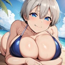 1girls ai_generated alternate_breast_size big_breasts bikini bostin breasts busty curvaceous curvy curvy_body curvy_female curvy_figure female huge_breasts large_breasts nipples sweat sweating sweaty sweaty_body sweaty_breasts thick_thighs thighs uzaki-chan_wa_asobitai! uzaki_hana