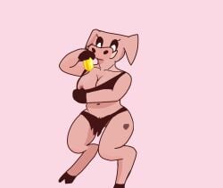 anthro breasts clothing domestic_pig female gold_(metal) hi_res mammal microsoft minecraft mojang piglin prostitution solo suid suina sus_(pig) tomys xbox_game_studios