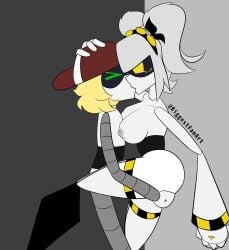 1boy 1girls 1robot_girl 2024 big_breasts biggestfanart disassembly_drone female glitch_productions j_(murder_drones) kissing larger_female male murder_drones robot robot_girl robot_humanoid sex sex_on_wall smaller_male thad_(murder_drones) worker_drone