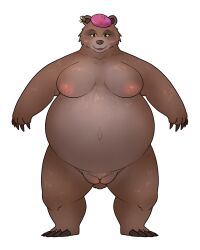 2024 anthro areola beanie bear belly big_areola big_belly big_nipples biped black_claws black_eyes blush breasts breasts_apart brown_body brown_breasts brown_ears brown_fur brown_nose brown_pubes cheek_tuft claws clothing digital_drawing_(artwork) digital_media_(artwork) dreamworks ear_piercing ear_ring eyelashes facial_tuft fairy_tales female finger_claws front_view full-length_portrait fur fur_tuft genitals goldilocks_and_the_three_bears green_sclera hat headgear headwear huge_belly literature looking_at_viewer mama_bear mama_bear_(puss_in_boots) mammal mature_anthro mature_female mostly_nude mostly_nude_anthro mostly_nude_female navel nipples open_mouth open_smile outie_navel overweight overweight_anthro overweight_female piercing pink_areola pink_beanie pink_clothing pink_hat pink_headwear pink_nipples portrait pubes public_domain puss_in_boots_(dreamworks) puss_in_boots_(film) puss_in_boots_the_last_wish pussy ring_piercing shrek_(series) simple_background smile smiling_at_viewer snout solo standing thick_neck thick_thighs toe_claws tuft white_background 翌檜＠絶望間近