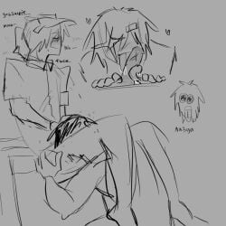 1x1x1x1 1x1x1x1_(forsaken) 2boys 2d 2d_(artwork) 2d_artwork 2male 2men ass_grab ass_grip between_legs between_thighs blowjob blowjob_face blowjob_focus blowjob_only blush blush_lines bottomless colorless cussing digital digital_art digital_artwork_(media) digital_drawing digital_drawing_(artwork) digital_media digital_media_(artwork) digital_painting digital_painting_(artwork) dirty_talk elliot_(forsaken) elliot_(work_at_a_pizza_place) forsaken_(roblox) gay gay_blowjob gay_domination gay_male gay_sex gdz gripping gripping_ass head_between_legs head_between_thighs head_grab heart heart_symbol hearts_around_head long_tongue male male/male male_only medium_hair no_color orgasm penis ponytail ponytail_male precum roblox roblox_game robloxian saliva saliva_drip saliva_on_penis saliva_on_tongue saliva_string saliva_trail sketch tongue_around_penis uncolored visor visor_cap work_at_a_pizza_place yaoi