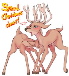 2016 antlers blush cervine crotchboobs cum cumshot dotkwa ejaculation english_text fellatio female feral feral_on_feral green_eyes horn licking male mammal open_mouth oral orgasm orgasm_face penis penis_lick reindeer sex simple_background standing straight text tongue tongue_out vein veiny_penis white_background