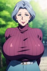 ai_generated big_breasts breasts_bigger_than_head cleavage gilf grandmother huge_breasts mature_female ultrahentaisai