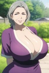 ai_generated big_breasts breasts_bigger_than_head cleavage gilf grandmother huge_breasts mature_female ultrahentaisai