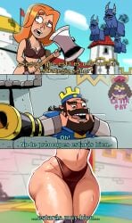 1girls big_ass big_butt clash_a_rama clash_of_clans clash_royale curvy curvy_female female king_(clash_royale) la_tiapat large_ass large_butt light-skinned_female light-skinned_male light_skin long_hair male minion_(clash_of_clans) navel partially_clothed shiny_skin spanish spanish_dialogue spanish_subtitles spanish_text supercell sweat sweatdrop sweating sweaty sweaty_body text thick_ass thick_hips thick_legs thick_thighs thighs valkyrie_(clash_of_clans) valkyrie_(clash_royale) video_game_character