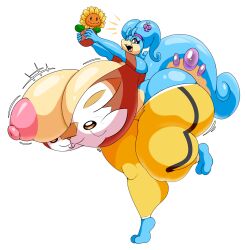 big_ass big_breasts breasts bubble_butt female goodra huge_ass huge_breasts kirbot12 nintendo nipples plants_vs_zombies pokémon_(species) pokemon pokemon_(species) sunflower_(pvz) thick_thighs widescreen