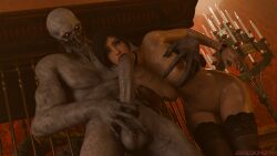 16:9 26regionsfm 3d 3d_(artwork) 4k absurd_res ada_wong balls big_penis black_hair breast_grab breasts capcom claws detailed_background digital_media_(artwork) duo erection fangs fellatio female genitals grey_body hair hand_on_breast hi_res human humanoid interspecies jewelry light-skinned_female male male/female mammal monster muscular muscular_male necklace nipples not_furry nude open_mouth oral penile penis regenerator regenerator_(resident_evil) resident_evil sex teeth thick_thighs vein veiny_penis widescreen yellow_eyes