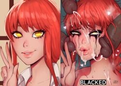 blacked chainsaw_man cum cum_on_face cumshot dripping_cum interracial makeup makeup_running makima_(chainsaw_man) mascara mascara_smear mascara_tears multiple_penises my_kinky_queen red_hair ruined_makeup running_makeup running_mascara runny_makeup tagme yellow_eyes