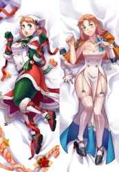 1girls alternate_costume alternate_hairstyle annette_fantine_dominic annette_fantine_dominic_(winter) aqua_eyes ass ass_in_dress bare_thighs big_ass blue_eyes boots braid breasts capelet christmas cleavage dakimakura dakimakura_design dress elbow_gloves female female_only fire_emblem fire_emblem:_three_houses fire_emblem_heroes fire_emblem_warriors:_three_hopes garter_belt gloves hakuramen hat looking_at_viewer medium_breasts medium_hair multiple_views nintendo official_alternate_costume official_alternate_hairstyle on_back orange_hair panties pantyhose pelvic_curtain pointing ribbon seductive short_hair single_glove smile thighhighs thighs underwear white_panties wide_hips