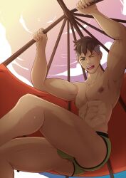 abs armpit armpits black_hair gasaiv gay green_eyes kai_(avatar) nsfw yaoi