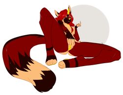 anthro canine female fingering furry lying mammal masturbation nude on_back pussy smile solo spread_legs spreading teil vaginal_masturbation vaginal_penetration