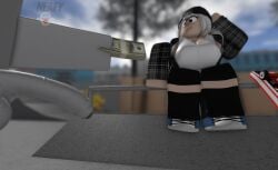 1boy 1girls 3d balls clothed_female_nude_male dick girl money neafy outside penis prostitution roblox robloxian self_upload skateboard tagme