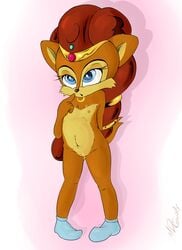 2016 anthro chipmunk female flat_chested mammal mdgusty nipples pussy rodent sally_acorn solo sonic_(series)