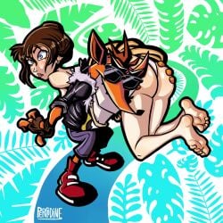 anthro ass ass_grab crash_(series) crash_bandicoot crossover furry furry_male human human_focus interspecies jane_porter percodine tarzan_(1999_film) weird_crossover