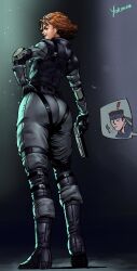 ass ass_focus gun meryl_silverburgh metal_gear metal_gear_solid solid_snake tagme