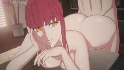 1boy 1girls animated big_ass big_breasts chainsaw_man female hand_under_head magmallow makima_(chainsaw_man) male mp4 red_hair sex_from_behind sound tagme video yellow_eyes