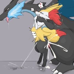 1:1 1girls ambiguous_penetration anthro biped blush bodily_fluids braixen clenched_teeth cum cum_inside duo erection female feral from_behind fur generation_6_pokemon genital_fluids genitals heart_symbol hi_res interspecies male male/female male_pokemon/female_pokemon mega_charizard mega_charizard_x mega_evolution nintendo open_mouth penetration penile penile_penetration penis pokemon pokemon_(species) pussy_ejaculation saeko_art sex size_difference smile spread_legs squirting stomach_bulge tears white_body white_fur yellow_body yellow_fur