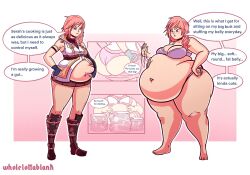 acceptance bbw belly_grab belly_overhang big_belly big_butt big_female blush butt chubby chubby_female denial eclair_farron embarrassed fat fat_ass fat_female fat_fetish fat_girl fat_woman fatty final_fantasy final_fantasy_xiii grabbing_belly hands_on_belly holding_belly huge_butt large_butt large_female obese obese_female overweight overweight_female pig pink_hair pink_panties plump pork_chop speech_bubble struggling struggling_to_fit thick_thighs tubby weight_gain wholelottablank