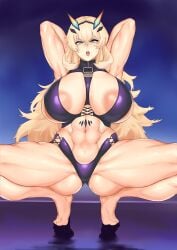 1girls abs accessory armpit armpit_fetish armpits arms_behind_head arms_raised arms_up barghest_(gawain)_(fate) belly belly_button bent_knees bent_legs big_areola big_areolae big_breasts big_thighs bikini black_headwear blonde_eyebrows blonde_hair blue_crystal blue_eyes breasts breasts_bigger_than_head brown_areola brown_areolae covered_breasts covered_nipples covered_pussy covered_vagina curvaceous curvaceous_body curvaceous_female curvaceous_figure curvaceous_hips curvaceous_thighs curvy curvy_ass curvy_body curvy_female curvy_figure curvy_hips curvy_thighs exposed_armpit exposed_armpits exposed_belly exposed_stomach fat_breasts fat_thighs fate/grand_order fate_(series) female female_focus female_only furrowed_eyebrows green_eyes hairband hands_behind_head hands_raised hands_up head_accessory headwear heterochromia huge_breasts huge_thighs imminent_penetration imminent_sex imminent_vaginal large_breasts large_thighs legs legs_apart legs_open legs_spread light-skinned_female light_skin long_hair long_legs looking_at_viewer moriyasaki muscles muscular muscular_female muscular_thighs nipples open_mouth partially_clothed partially_clothed_female plump_breasts plump_thighs pose posing pov purple_background purple_bikini purple_swimwear raised_arms raised_hands room seductive_body seductive_pose shaved_armpit shaved_armpits shaved_crotch shaved_pussy simple_background sole_female solo_female solo_focus spread_legs spreading spreading_legs squat squatting squatting_position stomach swimwear teeth teeth_showing teeth_visible thick_thighs thighs tippy_toes tiptoes toned toned_body toned_female toned_stomach tongue tongue_out very_long_hair voluptuous voluptuous_female yellow_hair