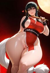 1girls ai_generated black_hair busty curvaceous curvaceous_body curvaceous_female curvaceous_figure curvy curvy_body curvy_female curvy_figure curvy_hips dreamcoreart female female_only hi_res highres huge_ass huge_breasts light-skinned_female long_hair mai_shiranui_(cosplay) naughty_face solo solo_female spy_x_family stable_diffusion teasing teasing_viewer thick_thighs voluptuous voluptuous_body voluptuous_female yor_briar yor_forger