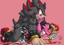 amy_rose anal cum cum_in_ass female hedgehog male omegazuel penis pubic_hair shadow_the_hedgehog size_difference sonic_(series) straight torn_clothing vaginal_penetration werehog