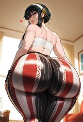 1girls ai_generated ass ass_focus black_hair busty curvaceous curvaceous_body curvaceous_female curvaceous_figure curvy curvy_body curvy_female curvy_figure curvy_hips dreamcoreart female female_only from_behind hi_res highres huge_ass huge_breasts light-skinned_female long_hair naughty_face solo solo_female spy_x_family stable_diffusion teasing teasing_viewer thick_thighs voluptuous voluptuous_body voluptuous_female yoga_pants yor_briar yor_forger