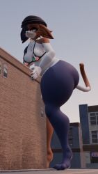 3d_render ahe_gao beanie bikini_top blender building calico_cat city feet fortnite furry furry_female furry_only giant_breasts giantess grinding gripping large_ass masturbation meow_skulls_(fortnite) paws pleasure_face tail thick_thighs vaginal_penetration vrchat_model wide_hips