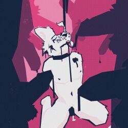 1:1 anthro bodily_fluids body_writing canid canine chastity_cage chastity_device collar cum cum_drip cum_in_mouth cum_inside cum_on_face cum_on_penis cum_string dripping genital_fluids genitals group hi_res leash male male/male mammal metal_chastity_cage nipples penis penis_on_head pink_tiger_zak surrounded surrounded_by_penises text writing_on_face