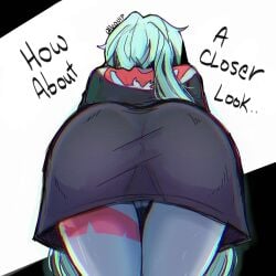 ass ass_focus back_view bent_over big_ass blue_skin cybernetics cyberpunk:_edgerunners faceless_character fat_ass hequip1 hequip2 implied_sex more_revealing_backside no_panties patreon patreon_username rebecca_(edgerunners) sex_from_behind shortstack teasing teasing_viewer tsundere twitter_username