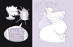 absurd_res anthro ass balls before_and_after belly beverage big_balls big_breasts big_butt breasts busty_boy busty_male comic ear_piercing freckles gary_foy_(shukk) genitals hi_res huge_breasts huge_butt hyper male male_breasts male_with_breasts mammal monochrome murid murine navel penis piercing rat rodent shukk smile solo speech_bubble text vein veiny_penis wide_hipped_male