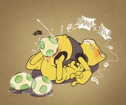 abra anus argon_vile bodily_fluids egg egg_from_vagina egg_in_vagina egg_laying feet female genital_fluids genitals hi_res holding_egg holding_object navel nintendo no_humans outie_navel pokemon pokemon_(species) pokemon_focus pokemon_only pregnant solo sweat sweatdrop vaginal_fluids vulva