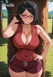 sarada uchiha from naruto by mirelda