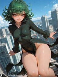 1girls ai_generated ass bald big_ass big_breasts big_butt big_thighs bratty bratty_smile breasts clothes clothing embarrassed embarrassed_female female female_only grabbing grabbing_another's_breast grabbing_breasts green_eyes green_hair lewder looking_at_viewer naked naked_female nude nude_female one-punch_man short_hair shortstack sole_female tatsumaki thighs voluptuous voluptuous_female wide_hipped_female wide_hips