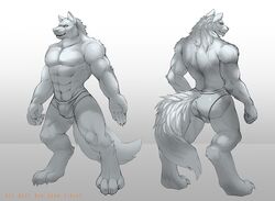 bulge canine clothing male male_only mammal muscular underwear wolf xuan_sirius