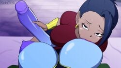 big_breasts dragon_ball dragon_ball_super futa_on_futa futa_only futanari handjob kale solodusk57 sucking_nipples vados