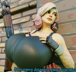 between_breasts big_breasts boobs fortnite fortnite:_battle_royale fortnite:_save_the_world giantess jason_ator13 macro/micro micro_between_breasts micro_on_macro mini_giantess oc penny_(fortnite) shrinking tiny