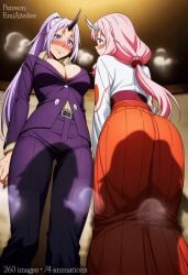 2girls ai_art ai_generated anime anime_coloring big_breasts boobs breasts butt curvy ecchi emi_aitelier female female_only giggle girls_love horns large_breasts lesbian lesbian_sex lewd nsfw nude nude_female patreon patreon_emi_aitelier pussy pussy_juice pussy_juice_drip shaded shion_(tensei_shitara_slime_datta_ken) shuna_(tensei_shitara_slime_datta_ken) soft_lighting suggestive tensei_shitara_slime_datta_ken twerk twerking yuri
